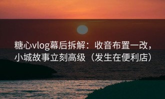 糖心vlog幕后拆解：收音布置一改，小城故事立刻高级（发生在便利店）
