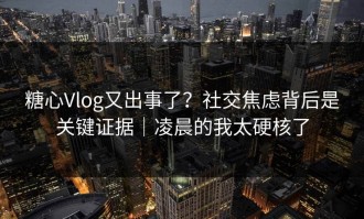 糖心Vlog又出事了？社交焦虑背后是关键证据｜凌晨的我太硬核了