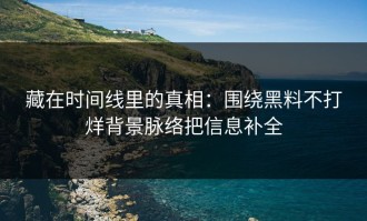 藏在时间线里的真相：围绕黑料不打烊背景脉络把信息补全