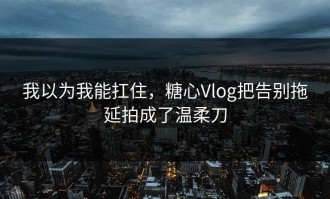 我以为我能扛住，糖心Vlog把告别拖延拍成了温柔刀