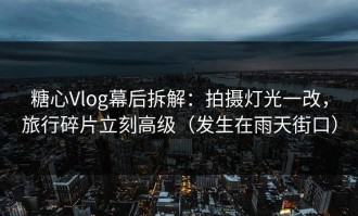 糖心Vlog幕后拆解：拍摄灯光一改，旅行碎片立刻高级（发生在雨天街口）