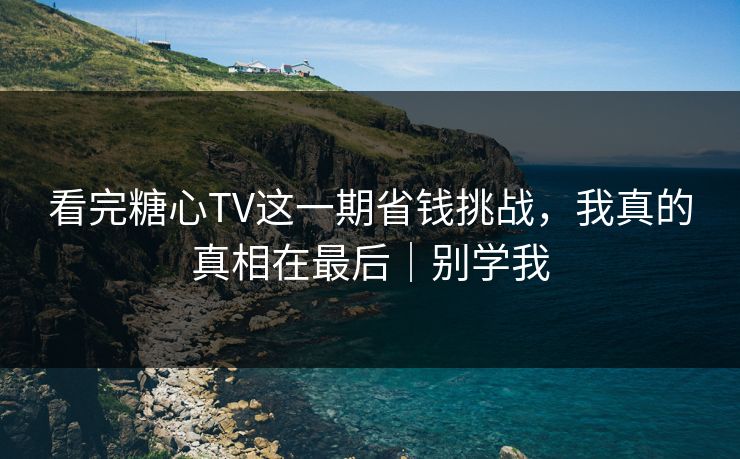 看完糖心TV这一期省钱挑战，我真的真相在最后｜别学我