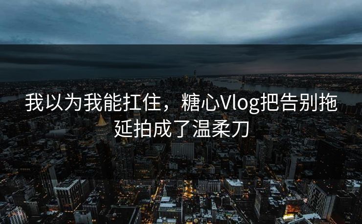 我以为我能扛住，糖心Vlog把告别拖延拍成了温柔刀