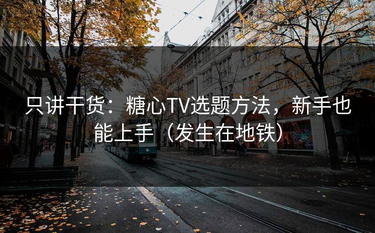 只讲干货：糖心TV选题方法，新手也能上手（发生在地铁）