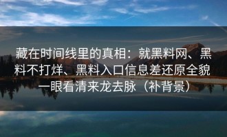 藏在时间线里的真相：就黑料网、黑料不打烊、黑料入口信息差还原全貌 一眼看清来龙去脉（补背景）