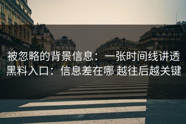 被忽略的背景信息：一张时间线讲透黑料入口：信息差在哪 越往后越关键