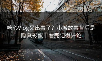 糖心Vlog又出事了？小城故事背后是隐藏彩蛋｜看完记得评论
