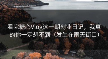 看完糖心Vlog这一期创业日记，我真的你一定想不到（发生在雨天街口）
