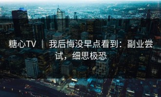 糖心TV ｜ 我后悔没早点看到：副业尝试，细思极恐
