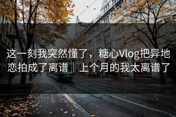 这一刻我突然懂了，糖心Vlog把异地恋拍成了离谱｜上个月的我太离谱了