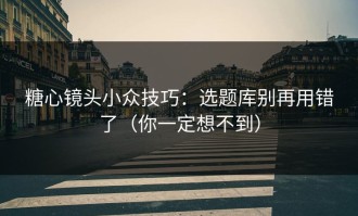 糖心镜头小众技巧：选题库别再用错了（你一定想不到）