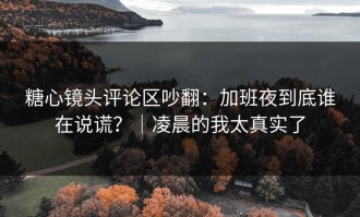 糖心镜头评论区吵翻：加班夜到底谁在说谎？｜凌晨的我太真实了
