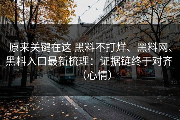 原来关键在这 黑料不打烊、黑料网、黑料入口最新梳理：证据链终于对齐 （心情）