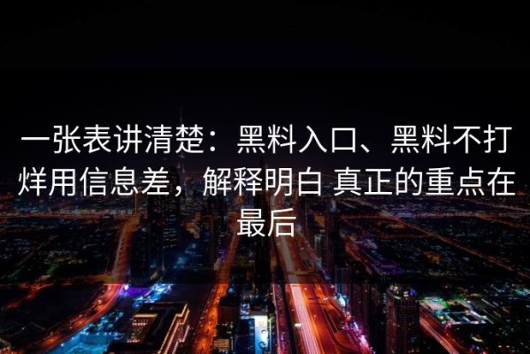一张表讲清楚：黑料入口、黑料不打烊用信息差，解释明白 真正的重点在最后