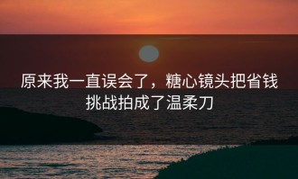 原来我一直误会了，糖心镜头把省钱挑战拍成了温柔刀