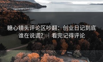 糖心镜头评论区吵翻：创业日记到底谁在说谎？｜看完记得评论