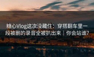 糖心Vlog这次没藏住：穿搭翻车里一段被删的录音全被扒出来｜你会站谁？