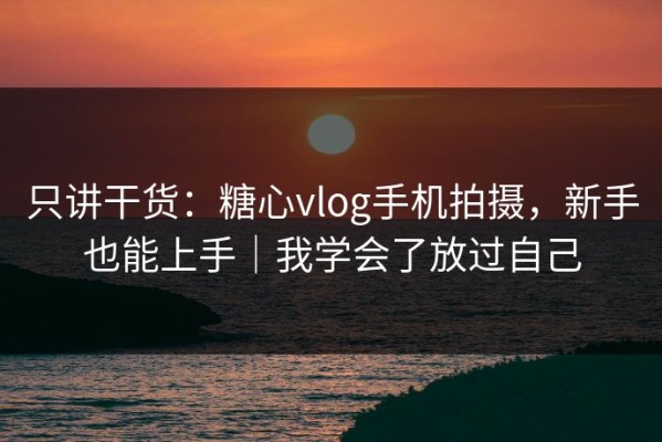 只讲干货：糖心vlog手机拍摄，新手也能上手｜我学会了放过自己