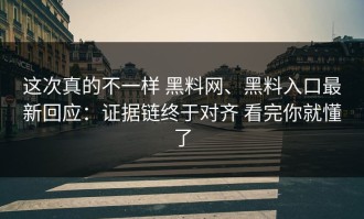 这次真的不一样 黑料网、黑料入口最新回应：证据链终于对齐 看完你就懂了