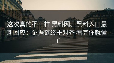 这次真的不一样 黑料网、黑料入口最新回应：证据链终于对齐 看完你就懂了