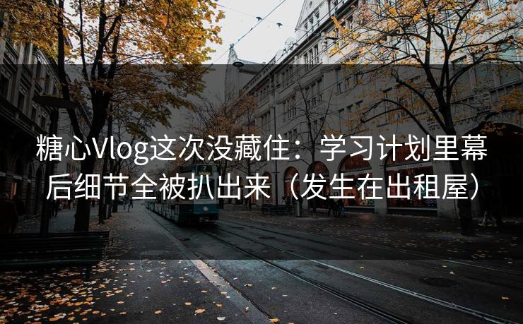 糖心Vlog这次没藏住：学习计划里幕后细节全被扒出来（发生在出租屋）