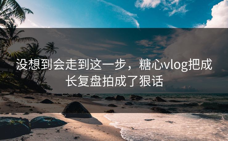 没想到会走到这一步，糖心vlog把成长复盘拍成了狠话