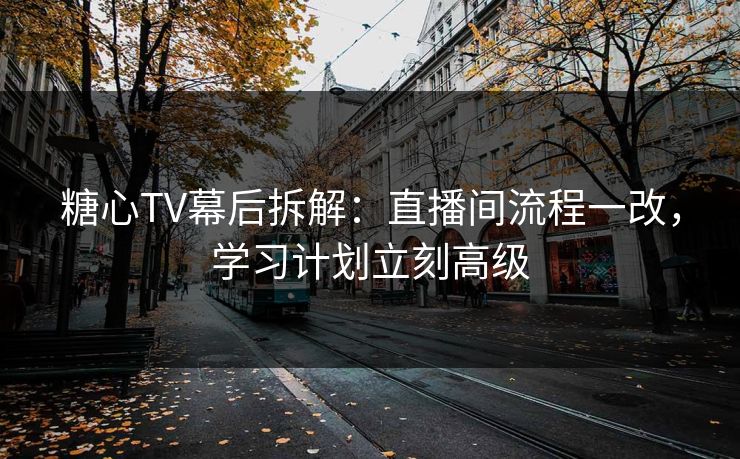 糖心TV幕后拆解：直播间流程一改，学习计划立刻高级