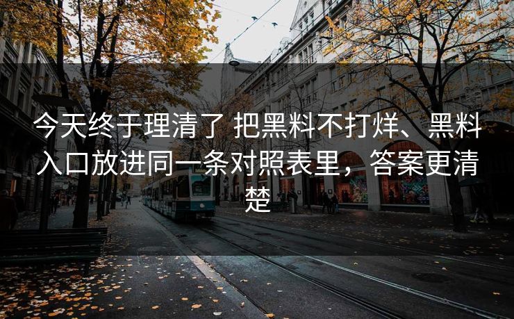 今天终于理清了 把黑料不打烊、黑料入口放进同一条对照表里，答案更清楚