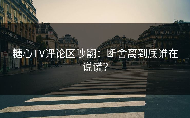 糖心TV评论区吵翻:断舍离到底谁在说谎? 糖心TV评论区吵翻:断舍离到底谁在说谎?