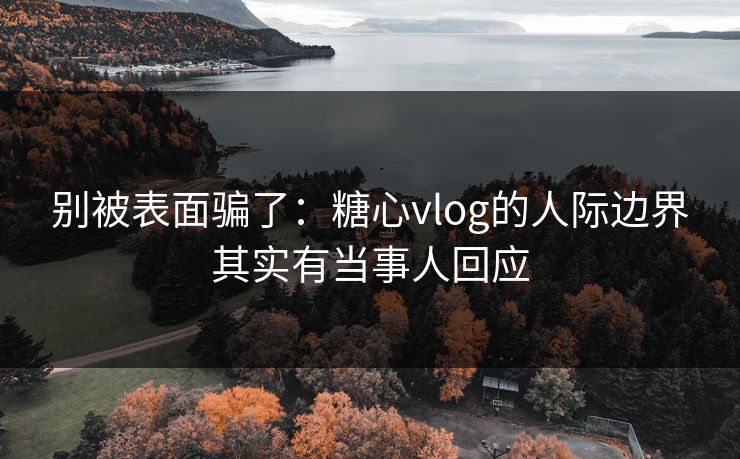 别被表面骗了：糖心vlog的人际边界其实有当事人回应